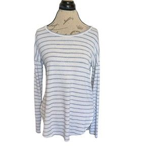 Banana Republic Womens Sweater Knit  Striped Round Hemmed Coastal Size Small